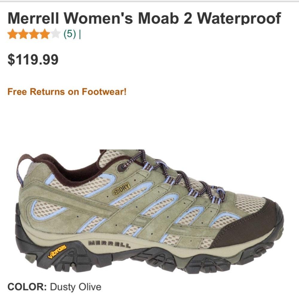 Merrell Moab 2 Waterproof Hiking Shoes